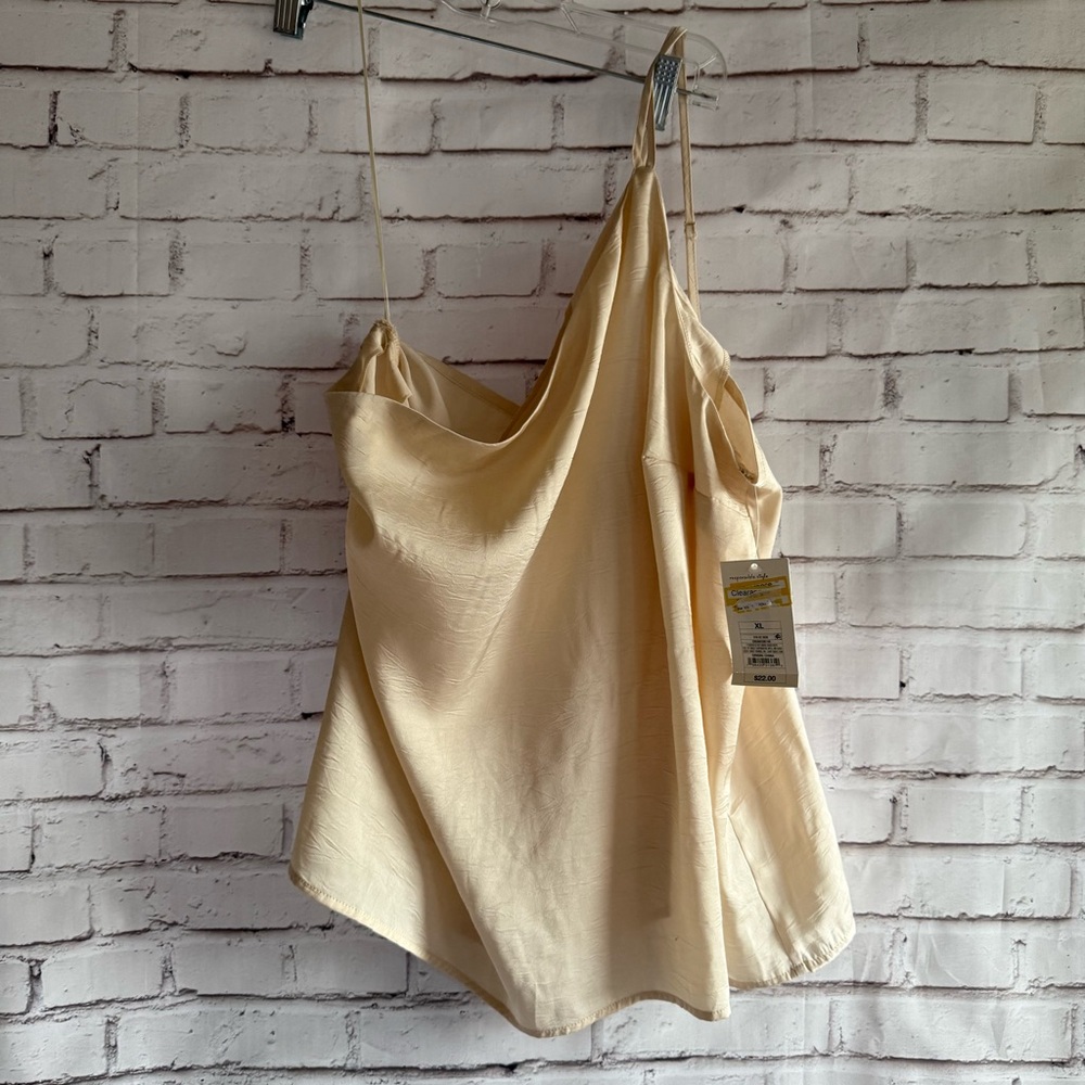 Elegant Cream Satin Tank Top
